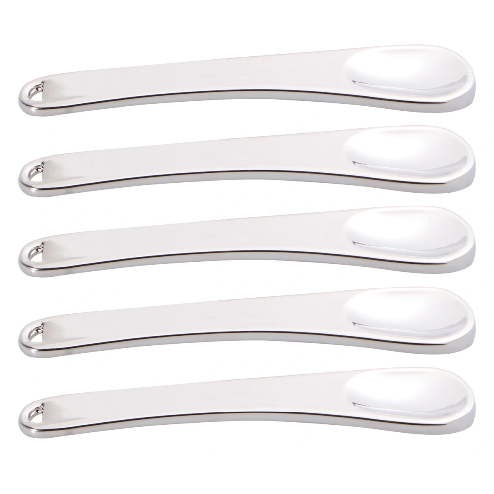 5pcs Mini Makeup Spoon Metal Makeup Spatula Beauty Scoop for Facial Cosmetic Face Mask (Silver)