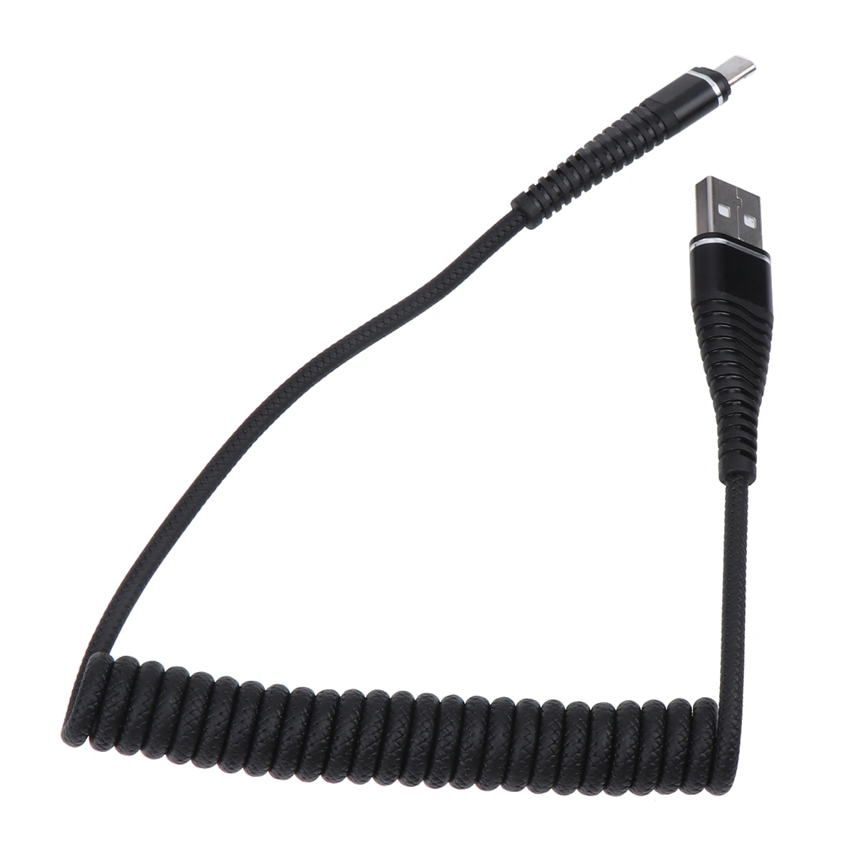 Telescopic Mobile Phone Charging Cable Portable Data Line Useful Data Transmission Charger for Android (Android, Black)