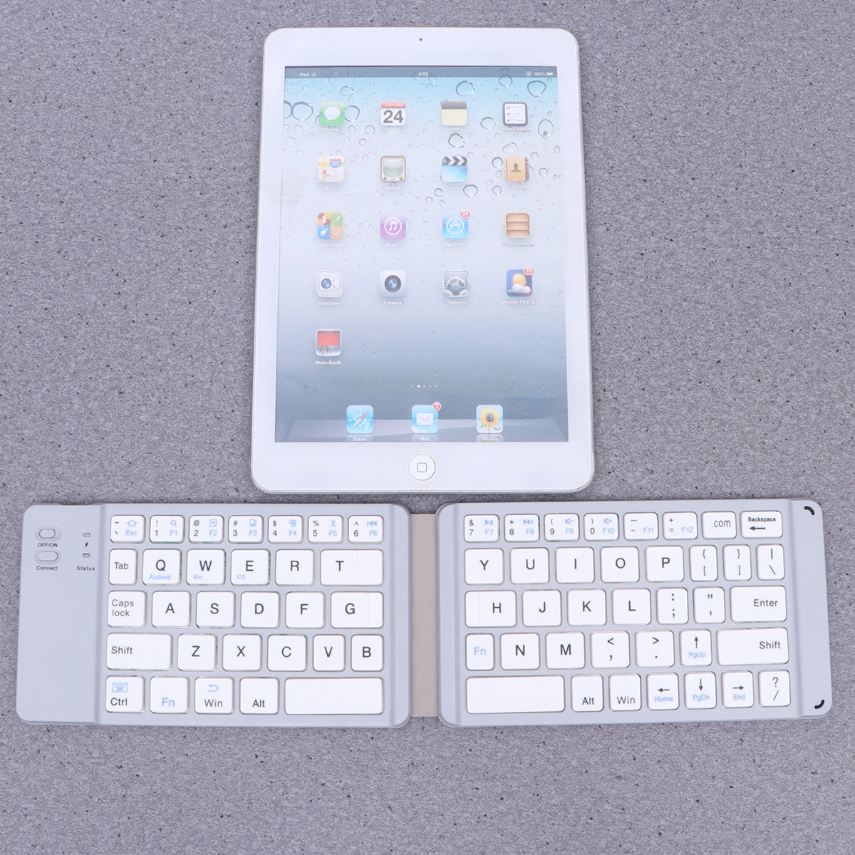 Foldable Tablet Wireless Keyboard Mini Notebook Keyboard Portable Phone Wireless Keyboard (White)