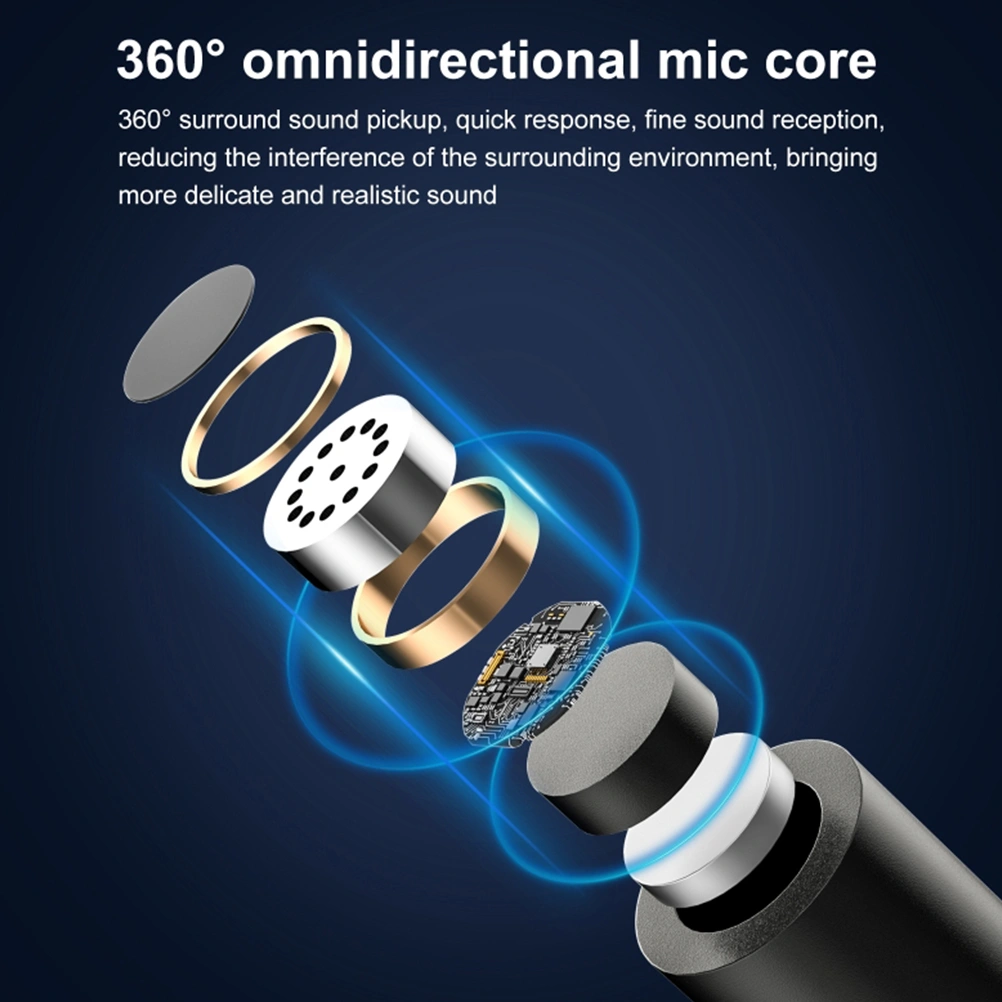 Wireless Lavalier Microphone Plug and Play Lapel Clip-on Small Mic for Phone PC