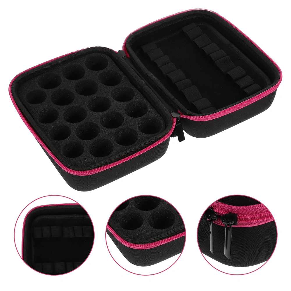 1Pc Useful Essential Oil Carrying Case Essential Oil Bottles Organizer (Rosy)