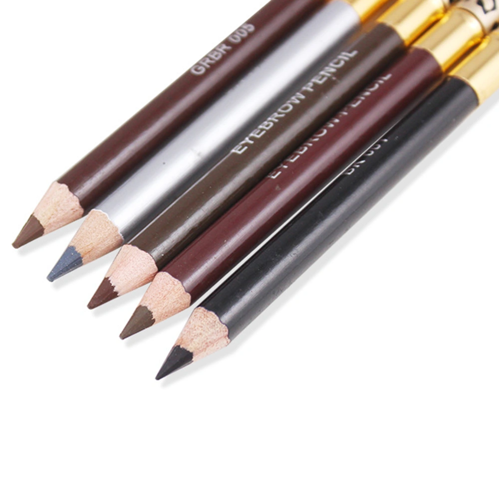 2pcs Leopard Cover Eyebrow Pencil Longlasting Professional Eyebrow Makeup Pencil and Brush (Dark Coffee)