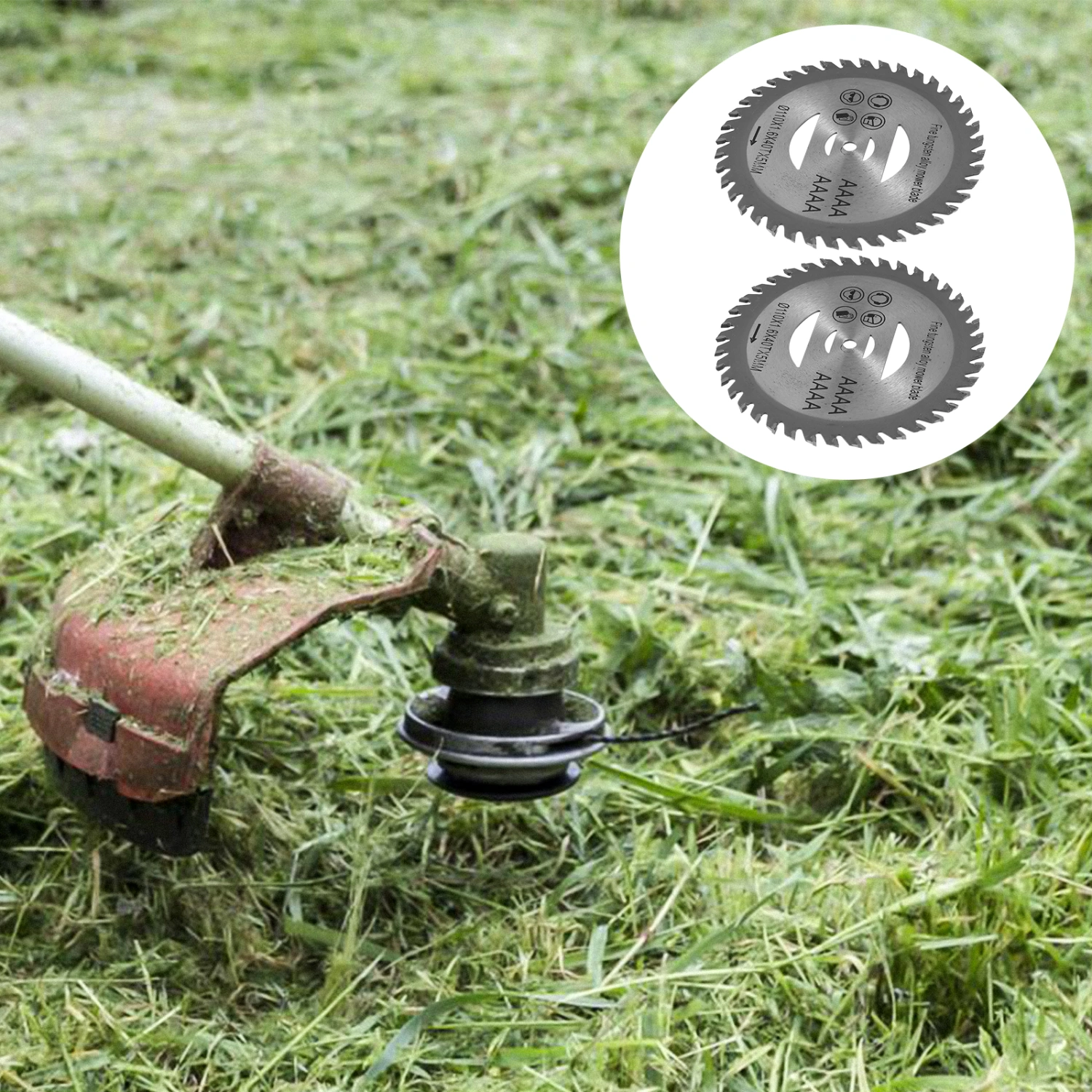 2pcs Durable Wheel Lawn Mower Brush Disc Grass Trimmer Head Cutter Blades