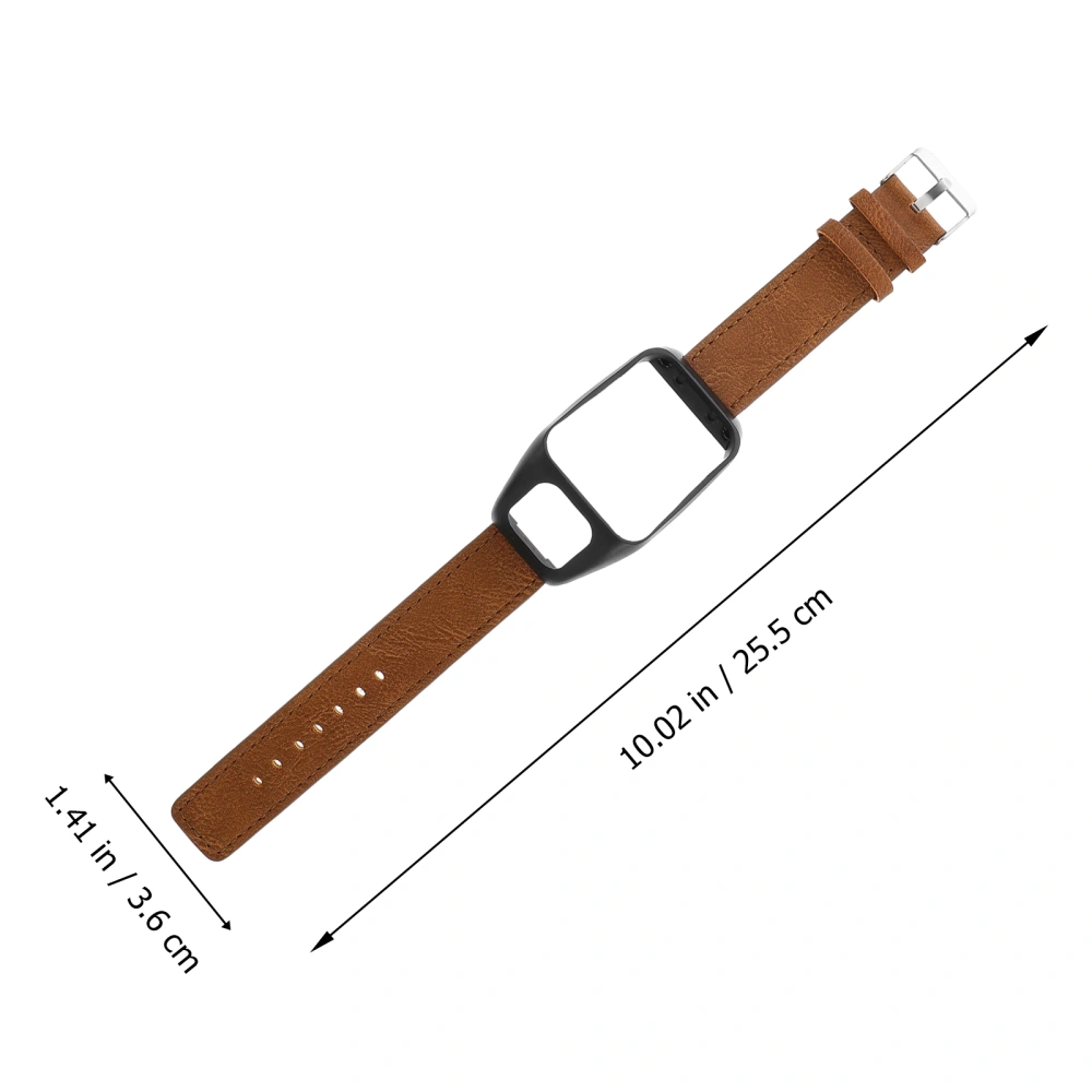 Replacement Leather Watch Band Compatible with Tomtom Runner 3 and Adventurer