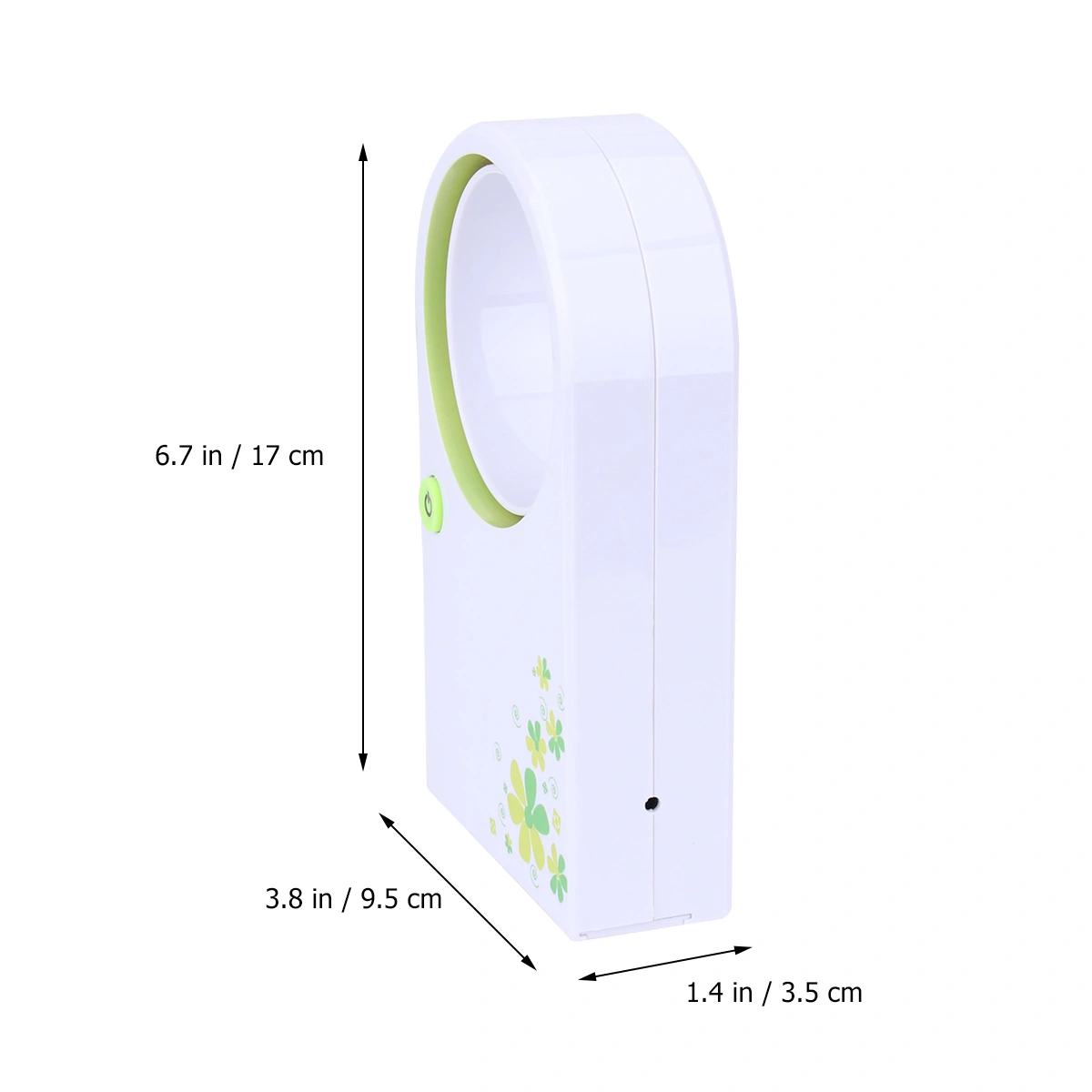 Summer Portable Handheld Mini Air Conditioner Electric Bladeless Fan No Leaf Air Cooling Fan USB or Battery Condition (Green)