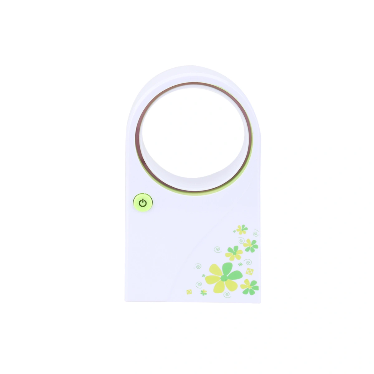 Summer Portable Handheld Mini Air Conditioner Electric Bladeless Fan No Leaf Air Cooling Fan USB or Battery Condition (Green)