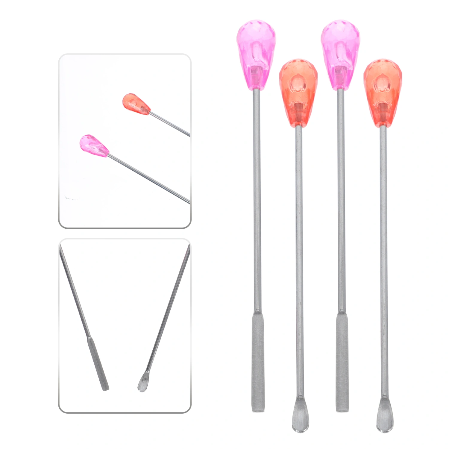 4pcs Stainless Steel Tattooing Ink Spoons Stirring Sticks Pigment Agitators