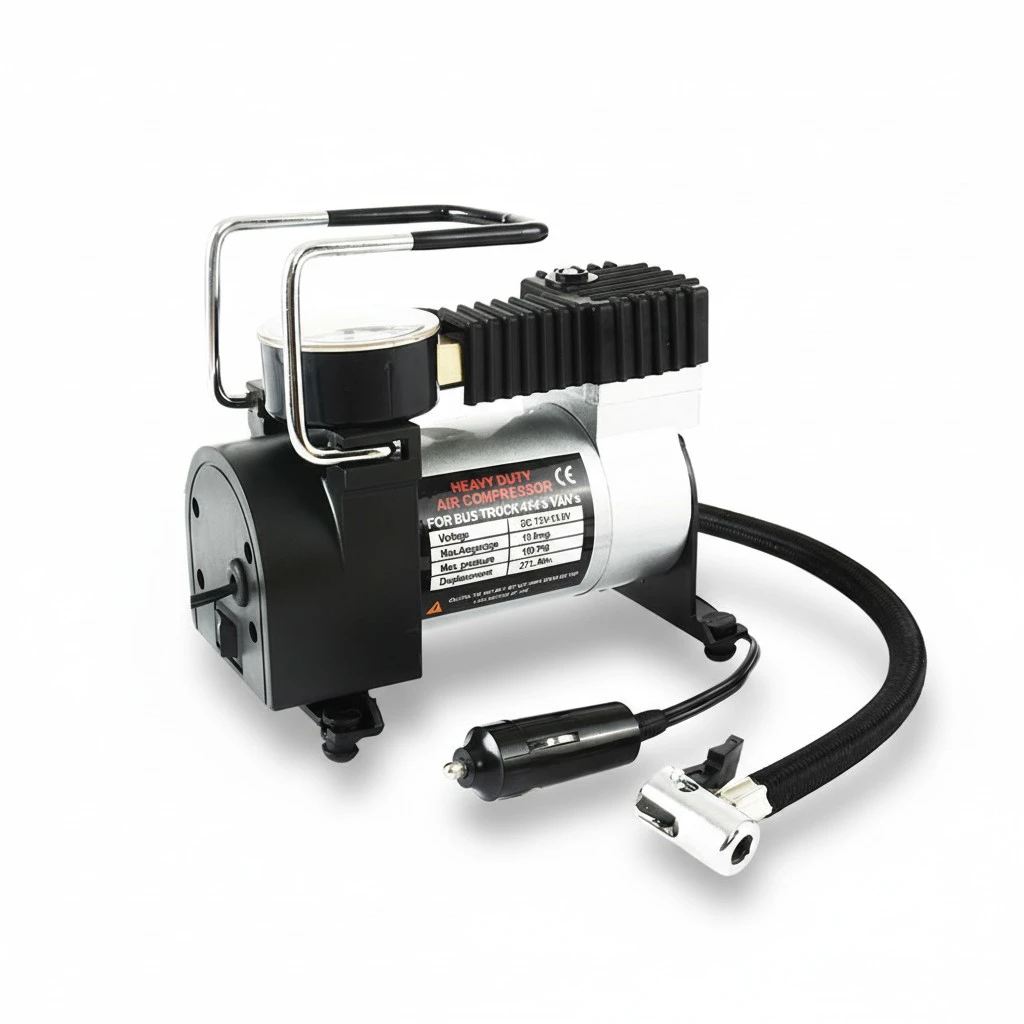 12V Car Tyre Inflator Single Cylinder Air Compressor Metal Tire Inflator High Pressure Air Pump