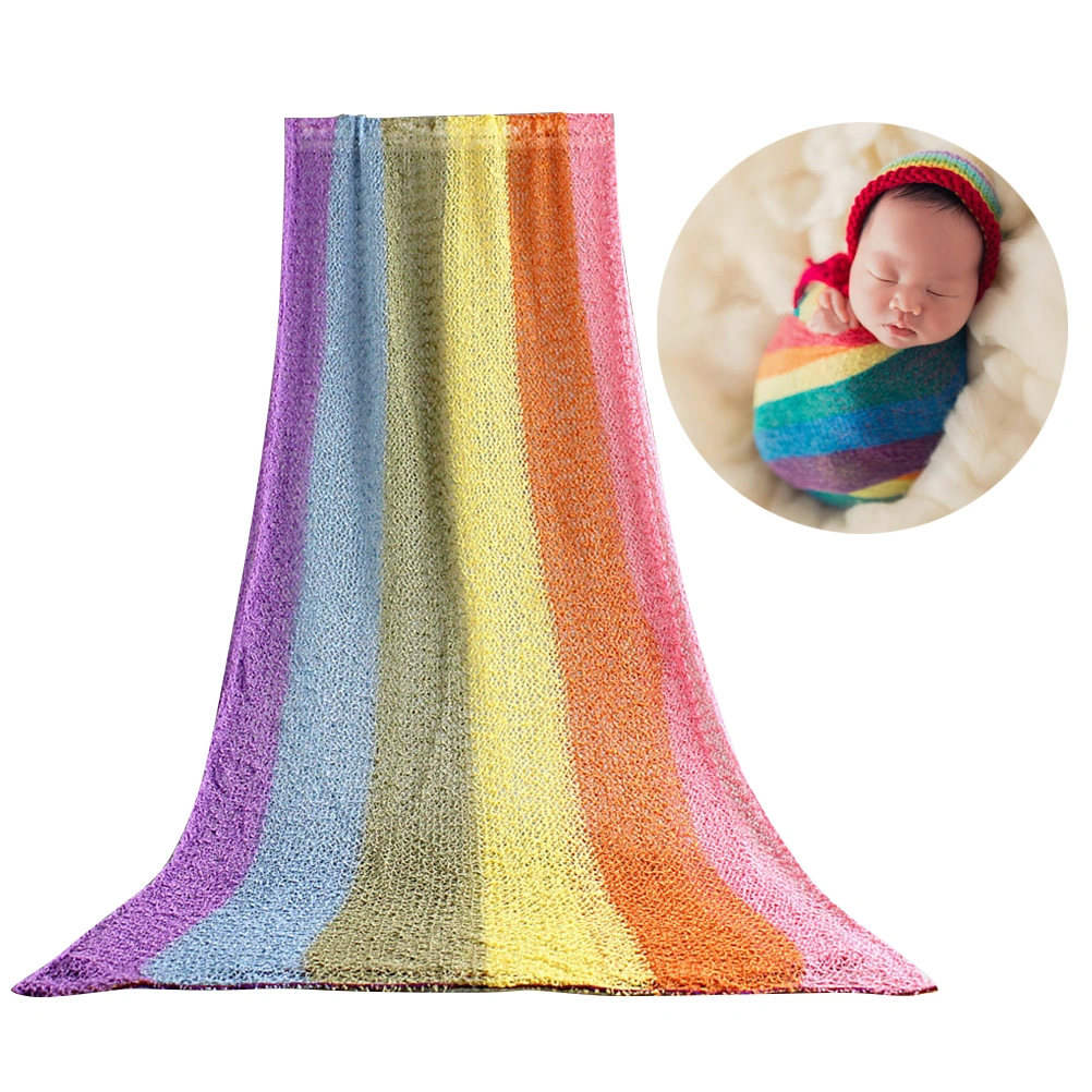 Newborn Baby Photography Rainbow Wrap Baby Stretch Blanket Wrap Photo Prop Infant Photos Outfits