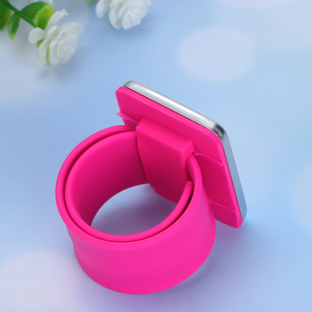 Silicone Hairdresser Wrist Strap Slap Bracelet Magnetic Iron Bracelet for Salon Shop Supplies (Rosy)