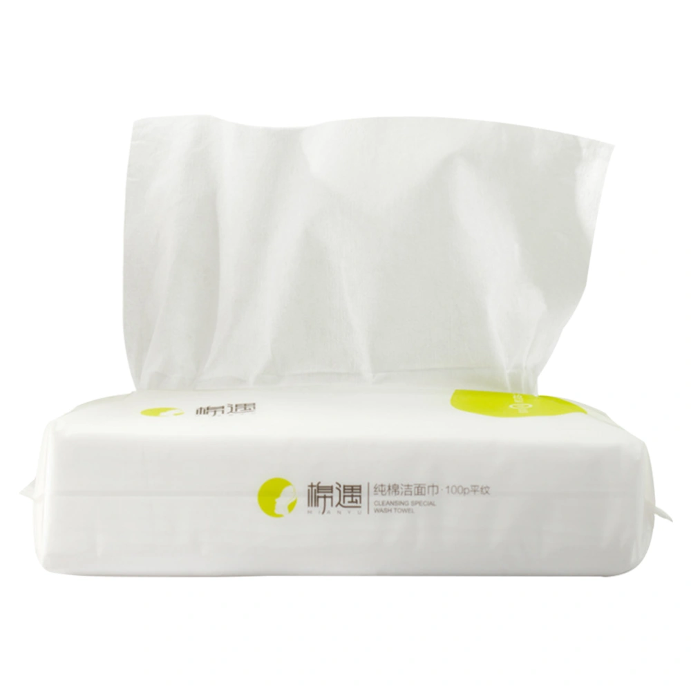 80pcs Disposable Washcloth Non-woven Fabric Cleansing Face Towel Facial Tissue for Travel Home (White, 80pcs/Bag)