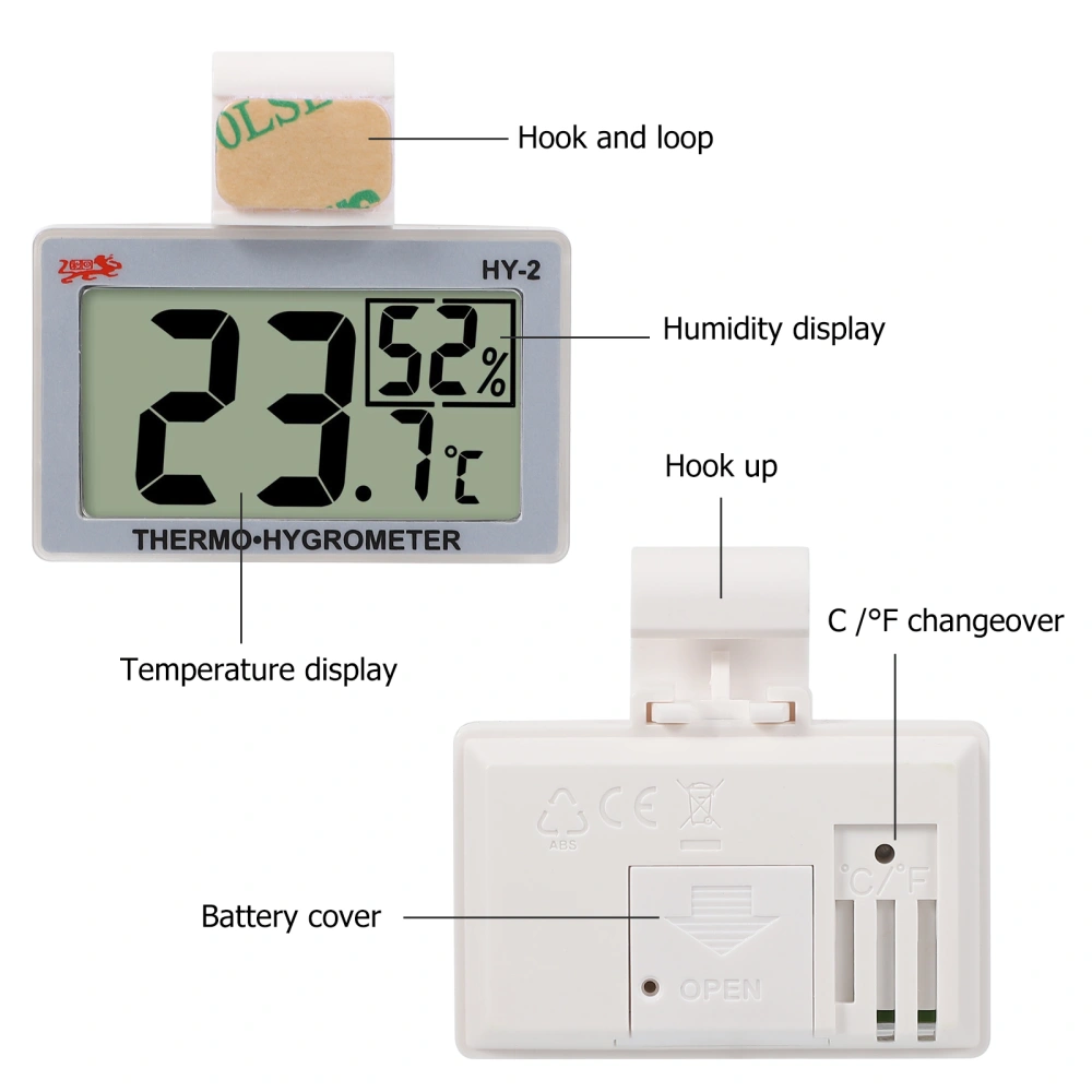 Digital Thermometer Hanging Humidity Monitor High Sensitivity Temperature Meter