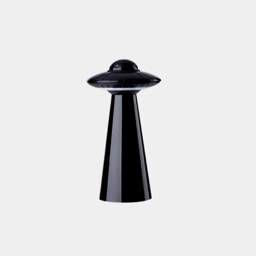 1PC UFO Flying Saucer Night Light USB Charging Flying Saucer Night Light Stylish Desktop Atmosphere Lamp Creative UFO Shaped Night Lamp Mini Household Desktop Lamp for Home Living Room (Black)