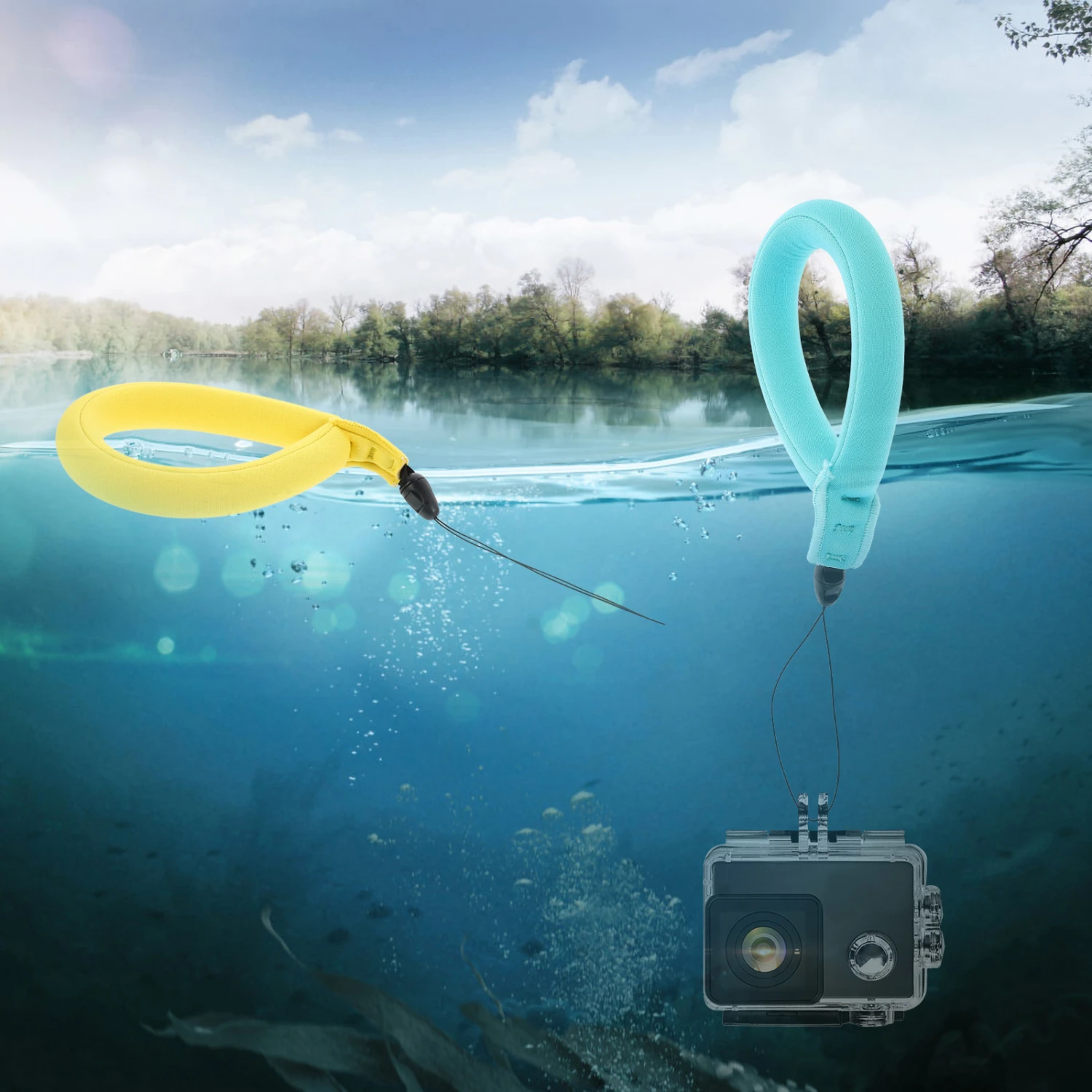 2pcs Waterproof Camera Float Underwater Float Strap Universal Floating Wristband