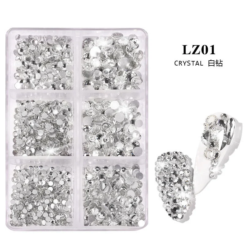 1 Box Nail Charms DIY Flatback Rhinestones Nail Art Ornaments Manicure Decorations