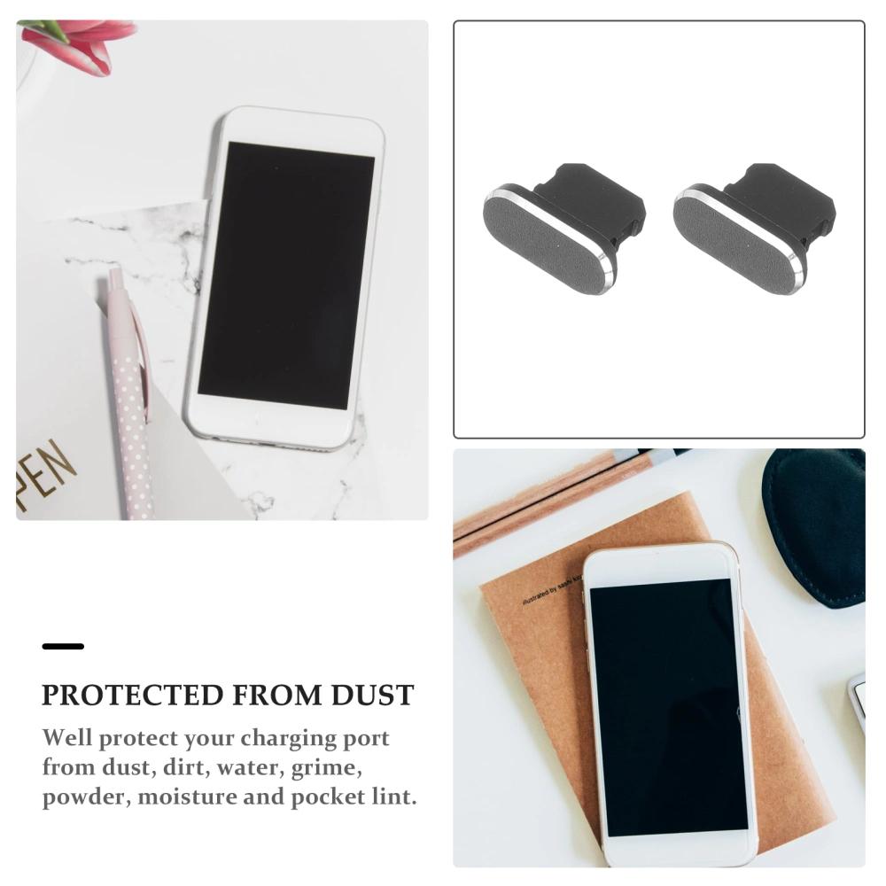 2pcs Aluminum Alloy Charging Port Dust Plugs Stoppers Compatible with iPhone