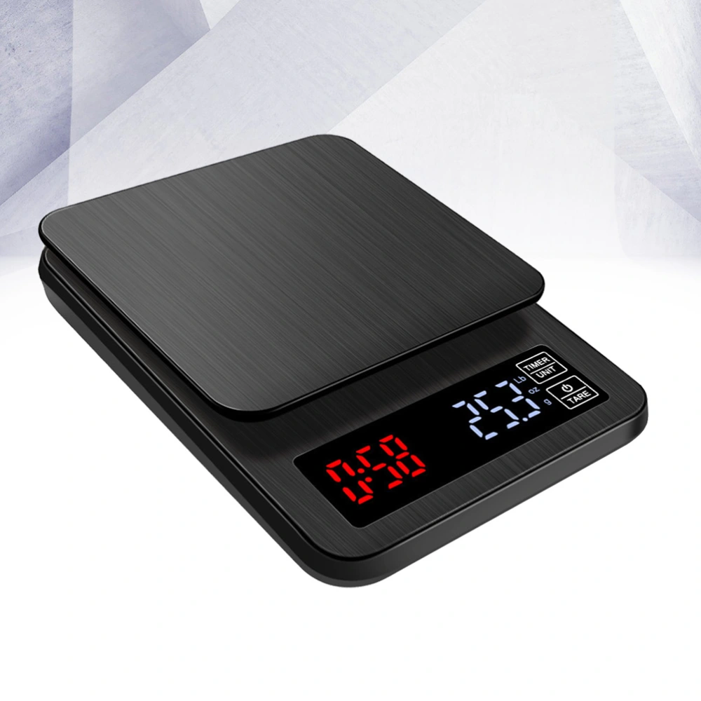 Electronic Coffee Scale with Timer Digital Kitchen Food Scale for Cooking Baking Weighing with Precision Sensors(Black/5KG/Without Batteries)