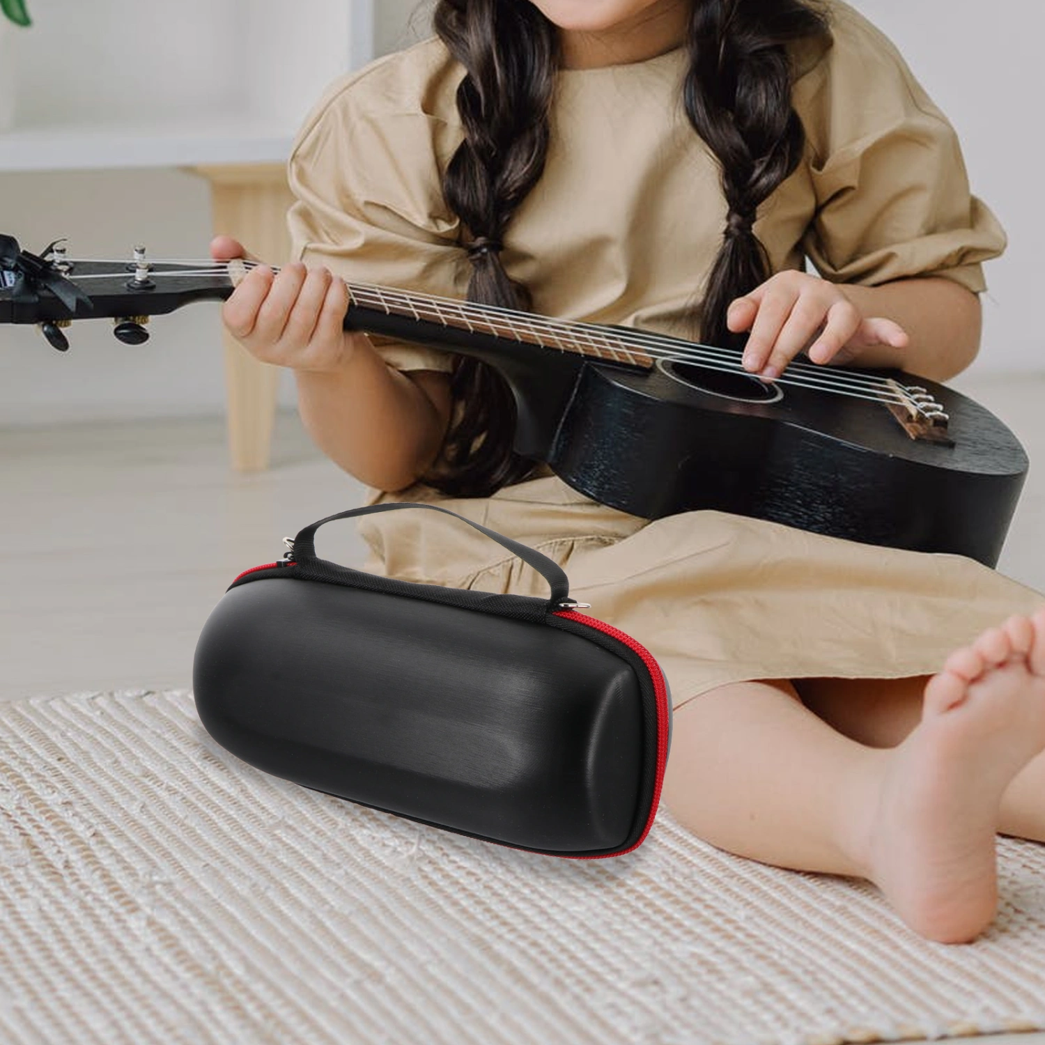 Wireless Speaker Storage Bag Wireless Microphone Carrying Pouch Mic Storage Case Black