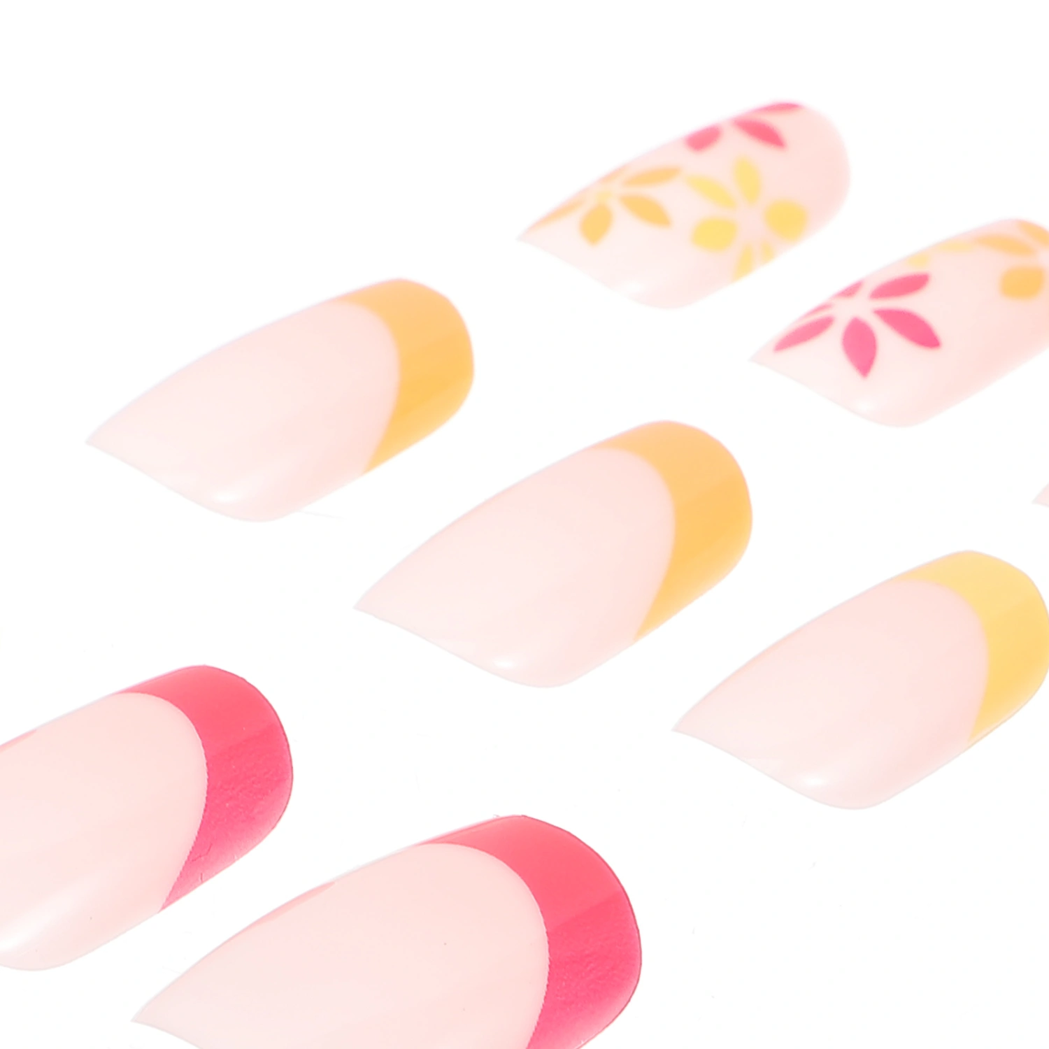24pcs Press on Nails Women Glue on Nails Fake Nails Patches French Tip Press on Nails for Teen Girls