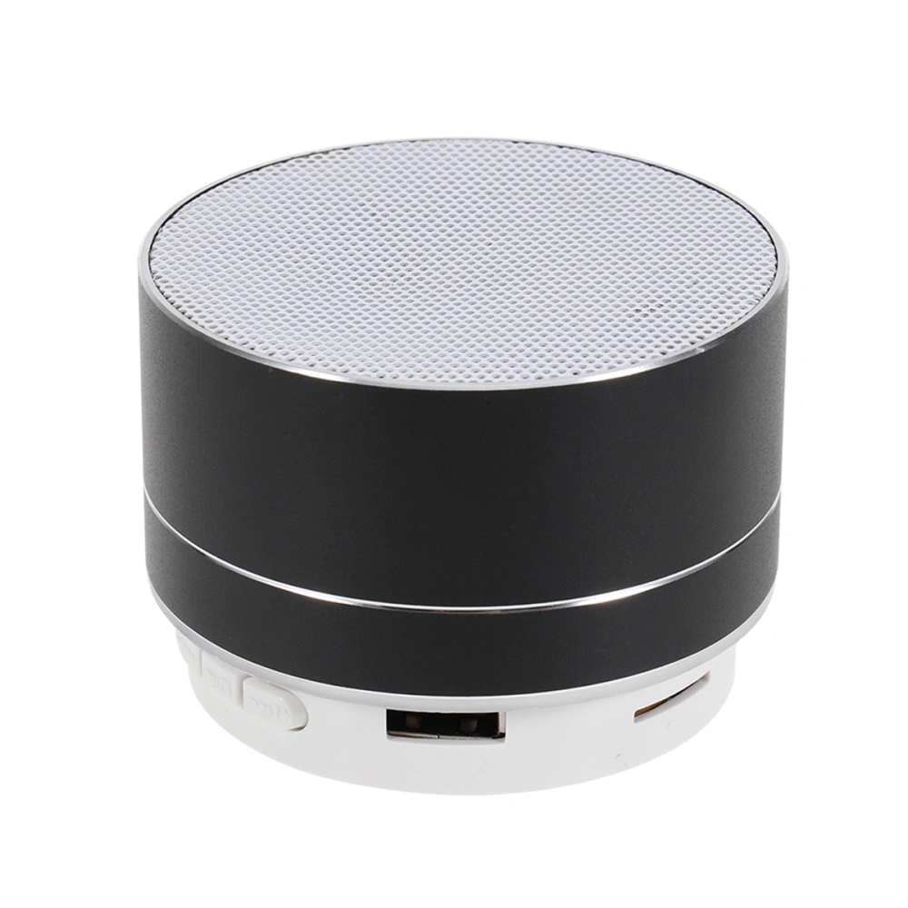 Aluminum Alloy WirelessSpeakers Outdoor portable Mini Metal Speaker with LED Lights Support TF FM Radio (Black)