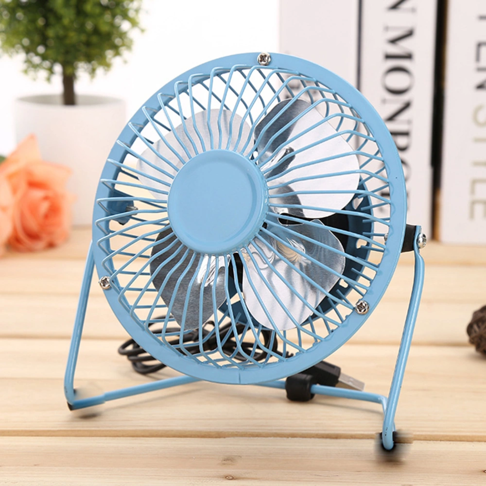 4'' USB Mini Table Fan Portable High Velocity Cooling Fan for Dorm Office Table (Blue)