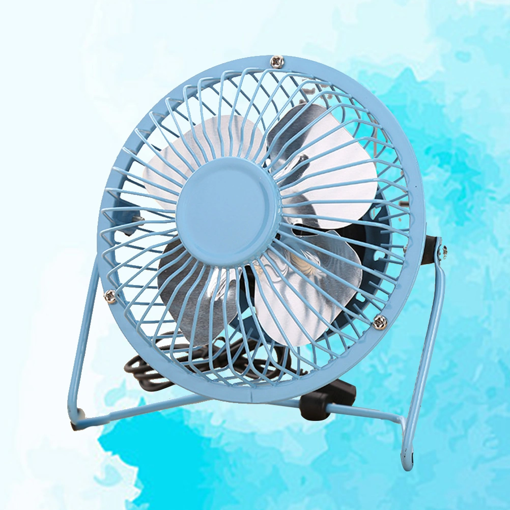 4'' USB Mini Table Fan Portable High Velocity Cooling Fan for Dorm Office Table (Blue)