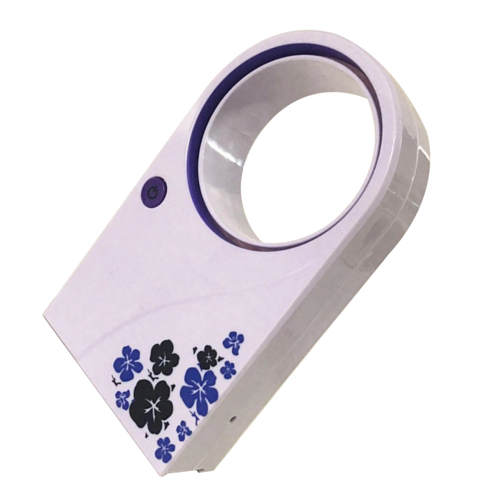 Summer Portable Handheld Mini Air Conditioner Electric Bladeless Fan No Leaf Air Cooling Fan USB or Battery Condition (Purple))