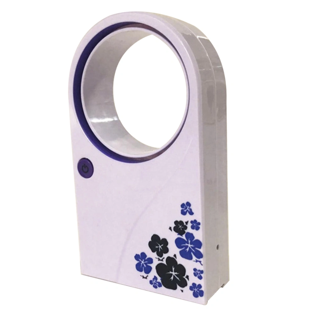 Summer Portable Handheld Mini Air Conditioner Electric Bladeless Fan No Leaf Air Cooling Fan USB or Battery Condition (Purple))