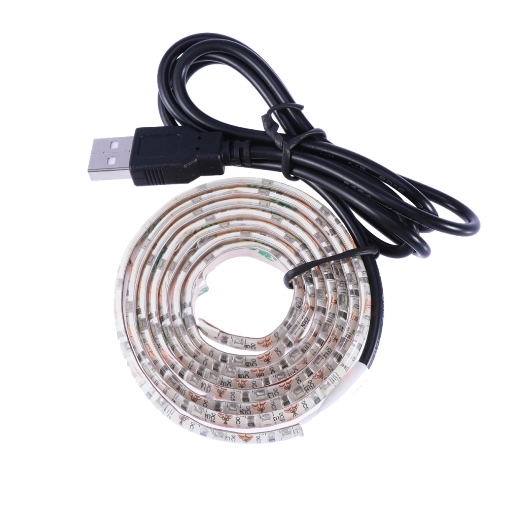 1M Strip Lights Non-Waterproof 3528 LED Lights Strip 60 LED for Birthday Christmas Party Decoration with USB Cable (Red Light)