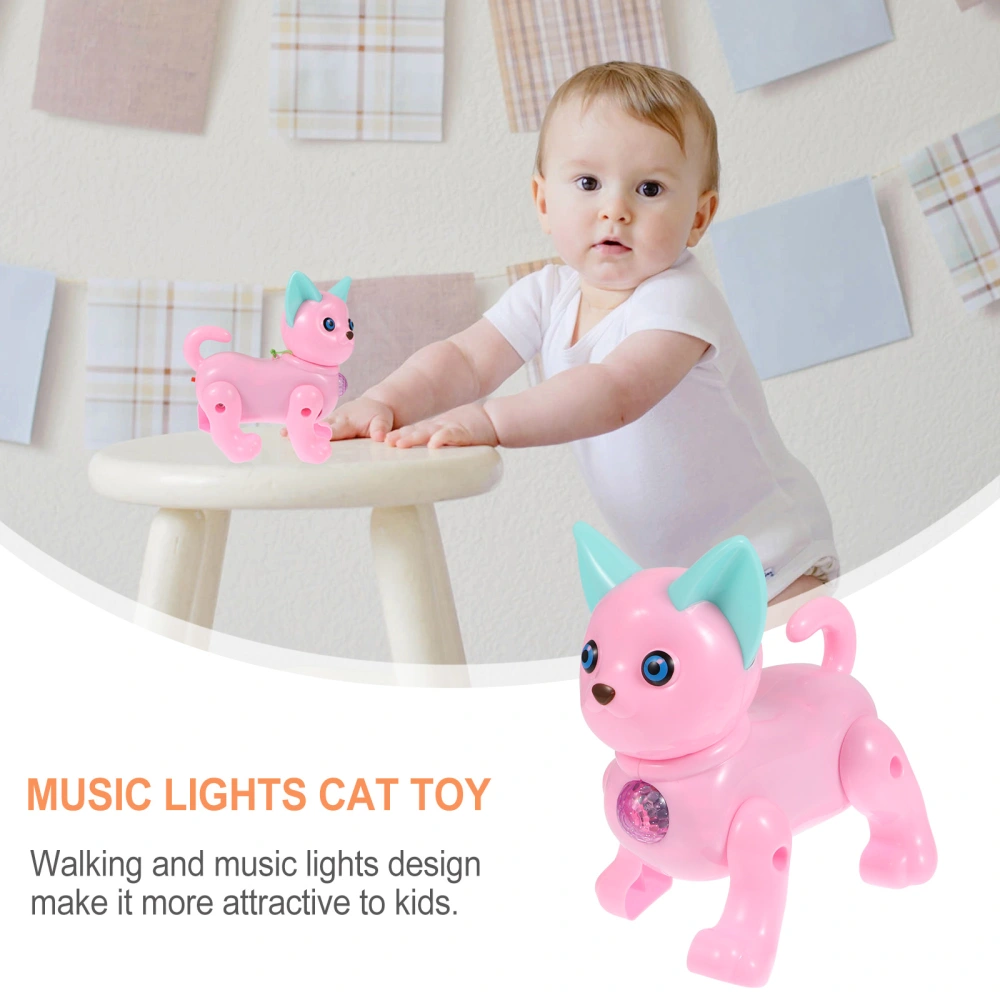 1Pc Children Walking Cat Toy Lights Music Electric Cat Toy (No Battery)