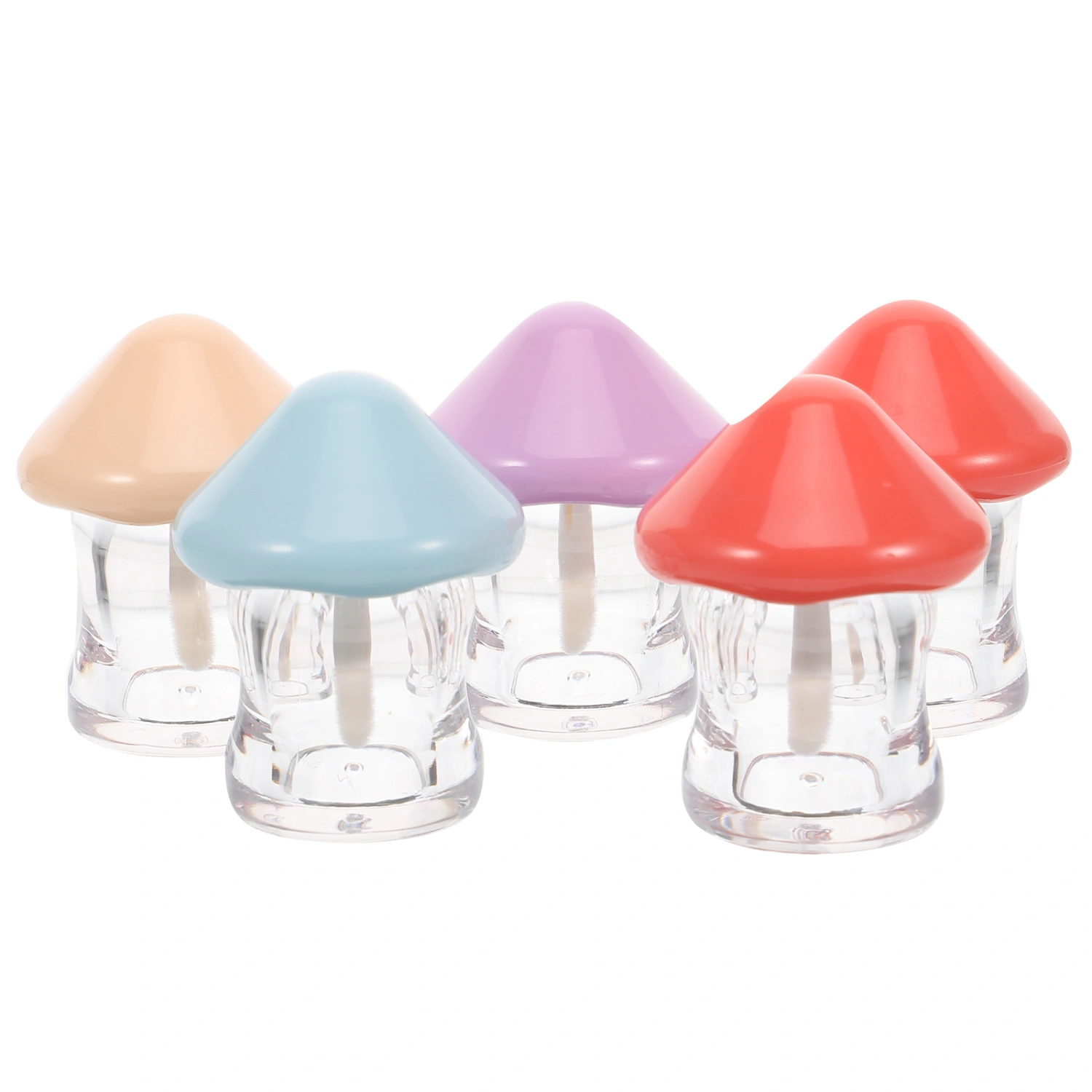 5pcs Mushroom Lip Gloss Tubes Lipstick Lip Gloss Tubes With Wand Lip Gloss Supplies