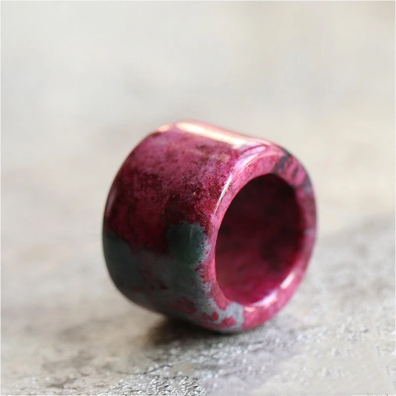 Men's And Women's Plum Blossom Jade Crafts Large Thumb Ring