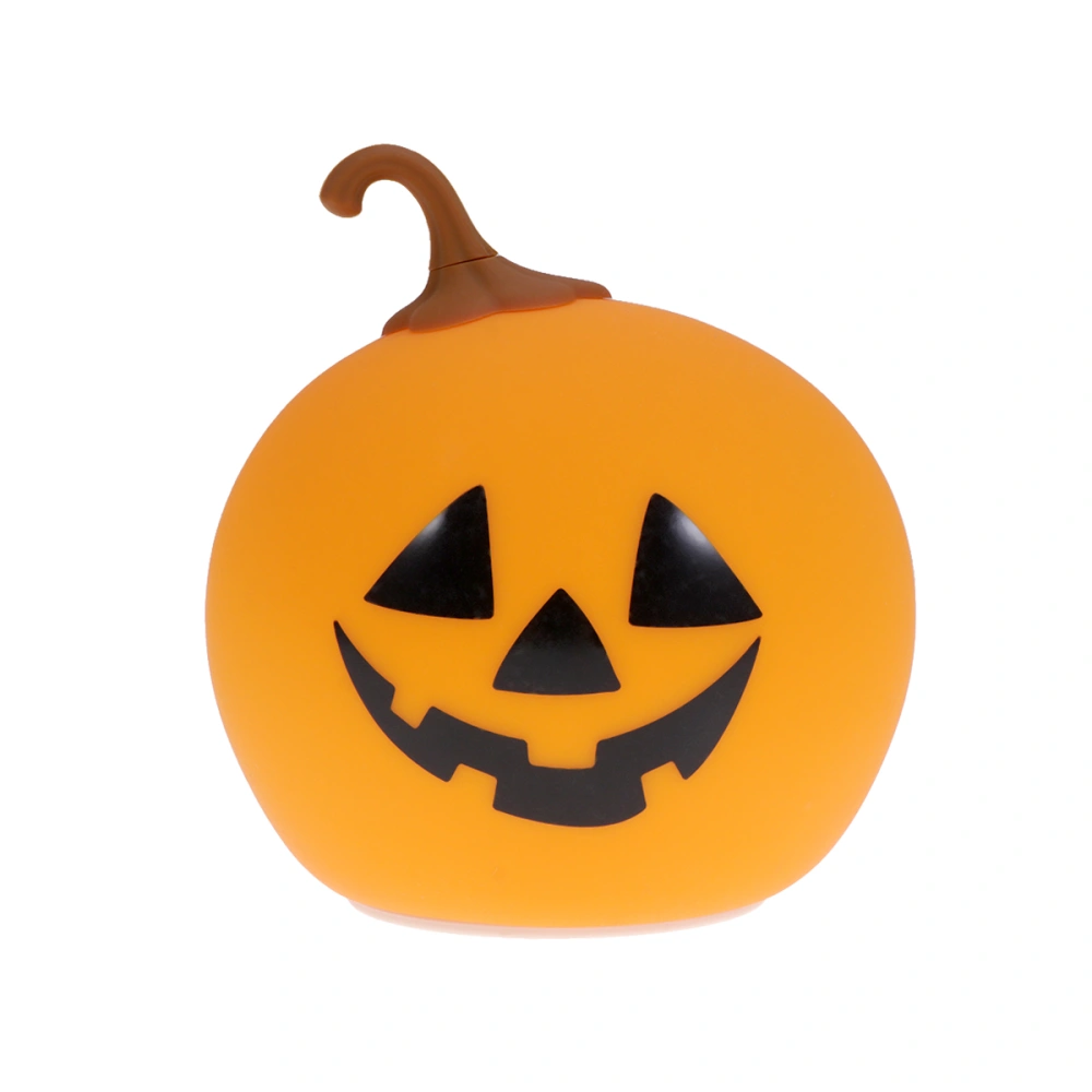 Halloween LED Patting Sense Light Silicone Pumpkin Lamp Rechargeable Decorative Night Light B Pattern