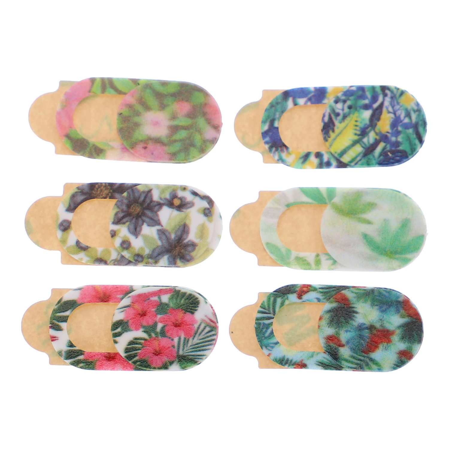 6pcs Webcam Cover Tablet Laptop Camera Cover Flower Printed Camera Cover Slide