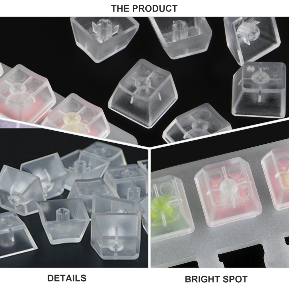 10Pcs Transparent Keycap Mechanical Keyboard Translucent Blank No Printed Keycap