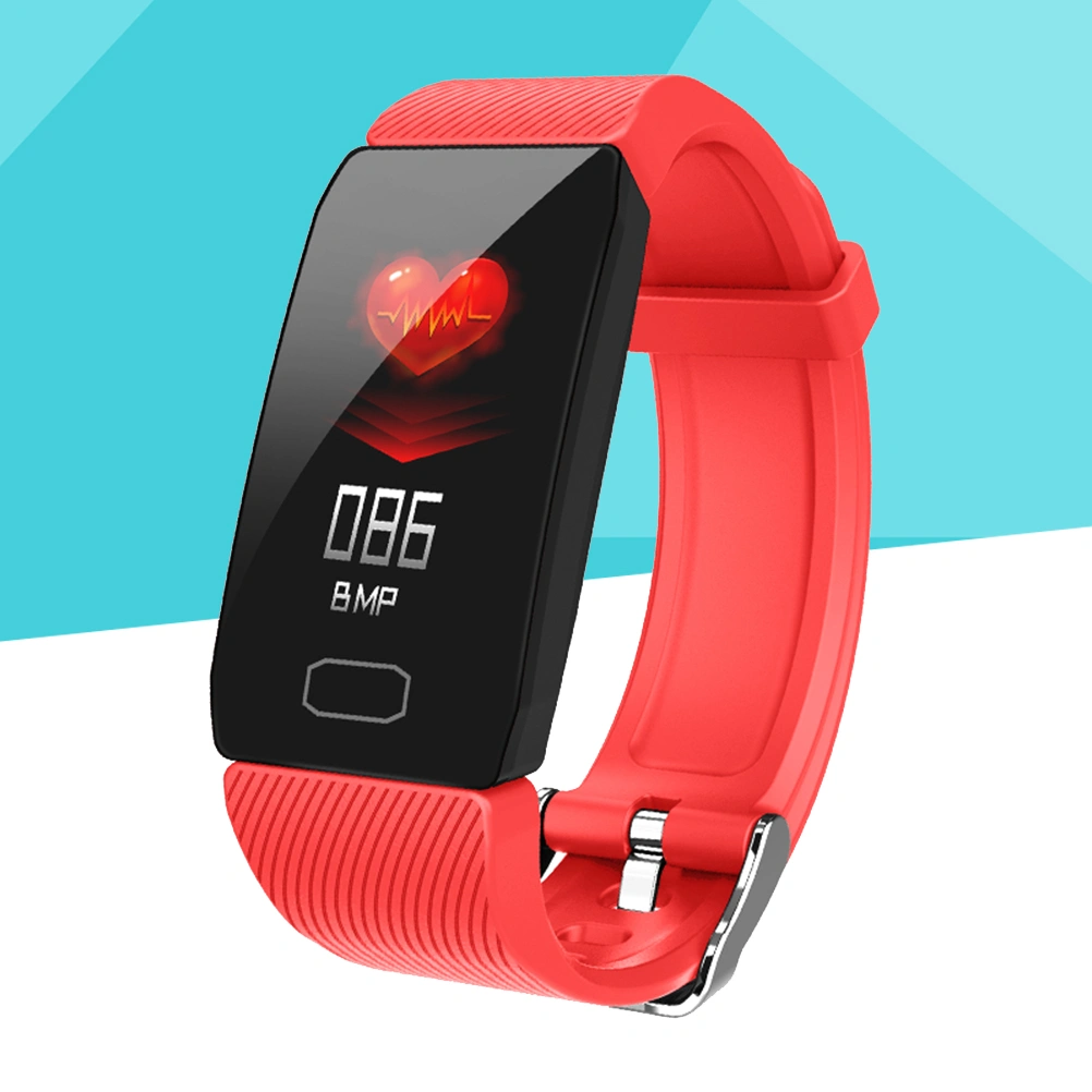 CY09-Q1 Smart Wristband Sleep Monitor Daily Water Resistant Fitness Alarm Blood Pressure Heart Rate Monitor Smart Band Bracelet (Red)