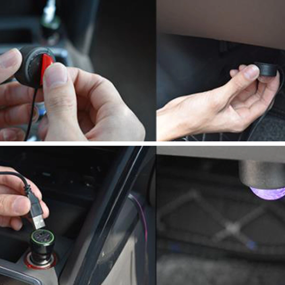 LED Ambient Lighting Lamp USB Car Lights Ambient Night Lamp Car Decoration Assorted Color (Voice Control)