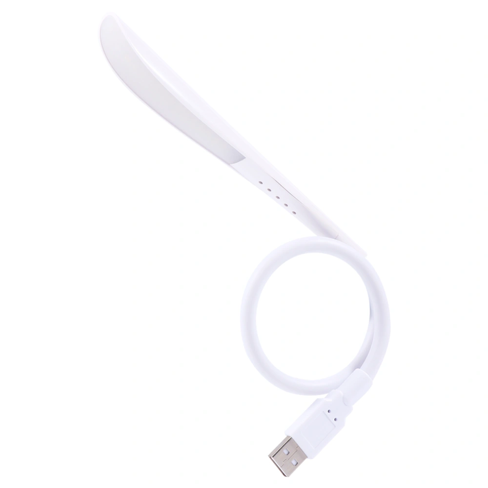 1Pc Mini Night Light Book Light Portable USB Flexible Stick Dimmable Touch Switch LED Light Lamp for Laptop Computer PC Power Bank (White)