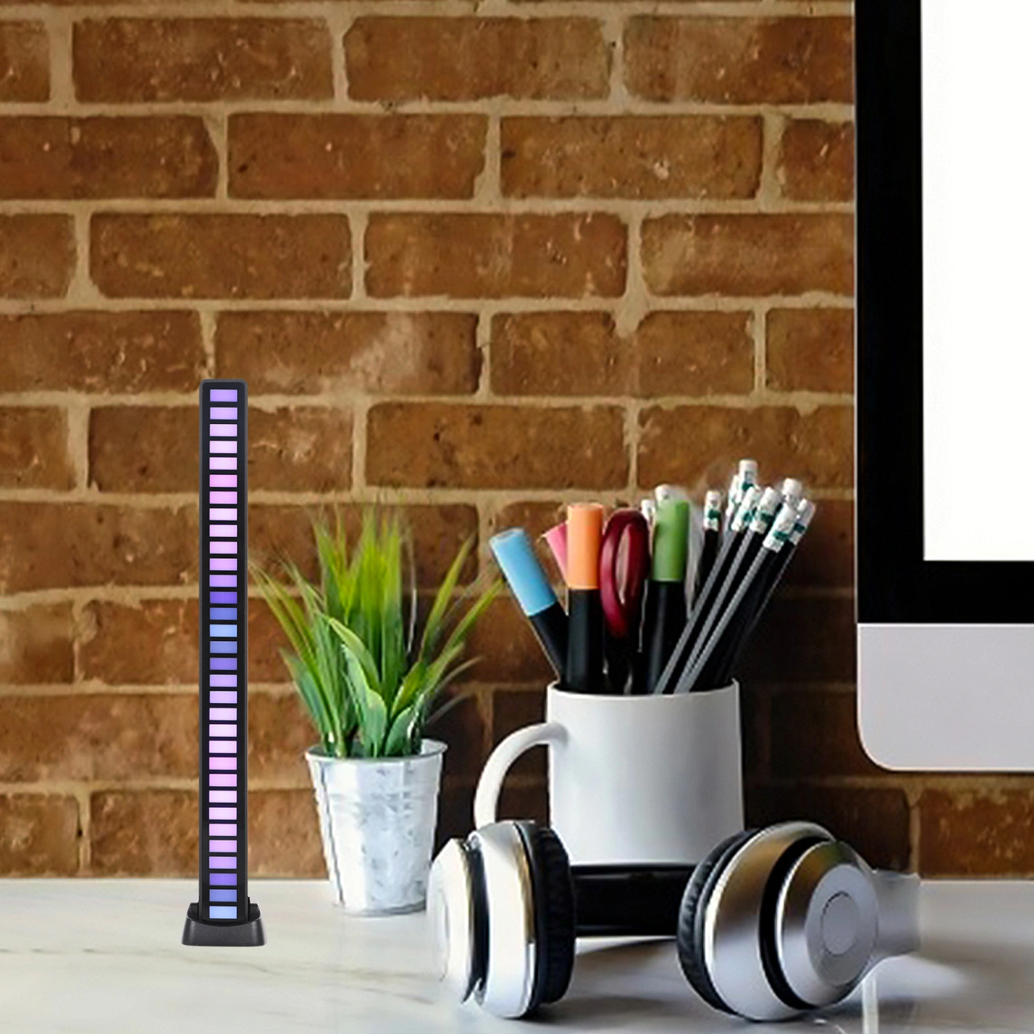 2 Sets Sound Activated LED Lights RGB Atmosphere Lamp USB Rechargeable RGB Light