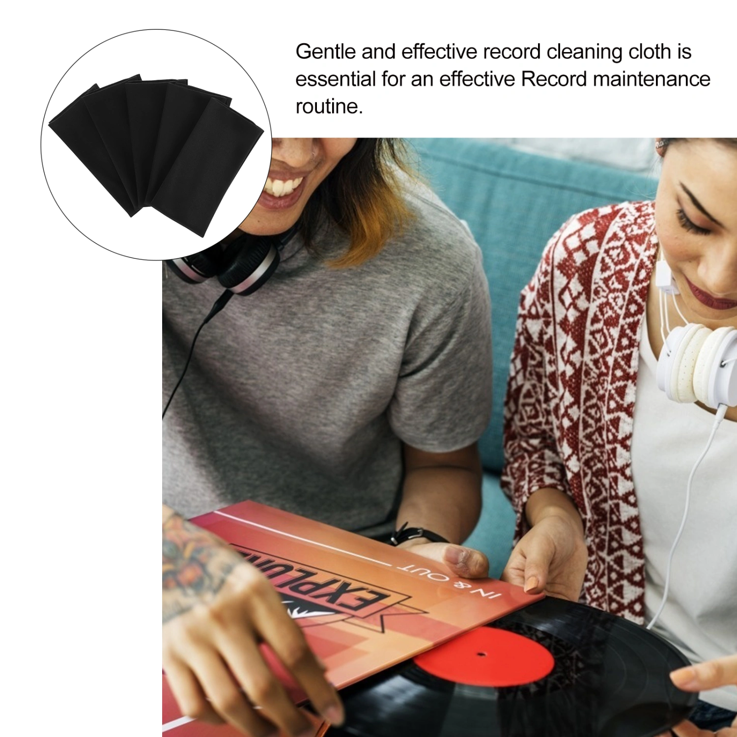 5pcs Vinyl Records Cleaner CD Cleaning Cloth Vinyl Record Clean Accessories
