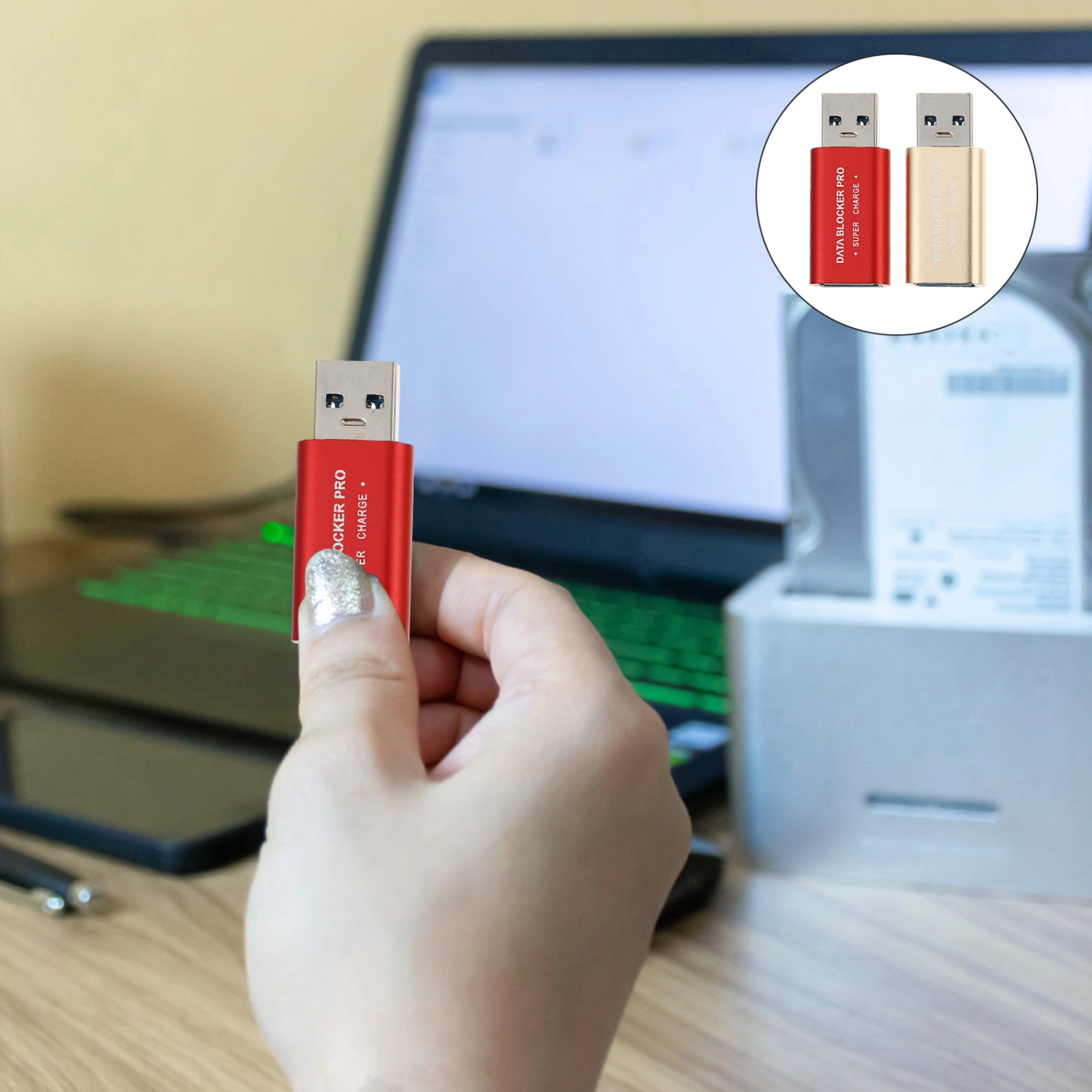 2PCS USB Data Blocker Charge-Only USB Blocker Juice Jacking Prevention