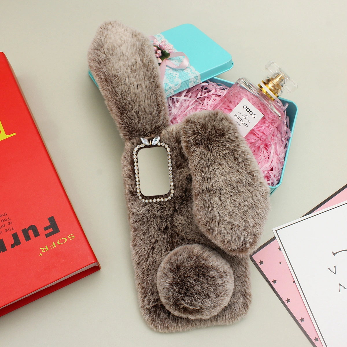 Plush Rabbit Phone Case Winter Warm Phone Shell Compatible with Galaxy A32 4G