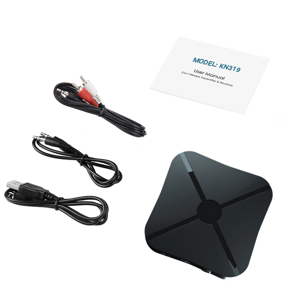 KN319 WirelessReceiver Transmitter Adapter Audio 3.5mm AUX for PC Smartphone (Black)