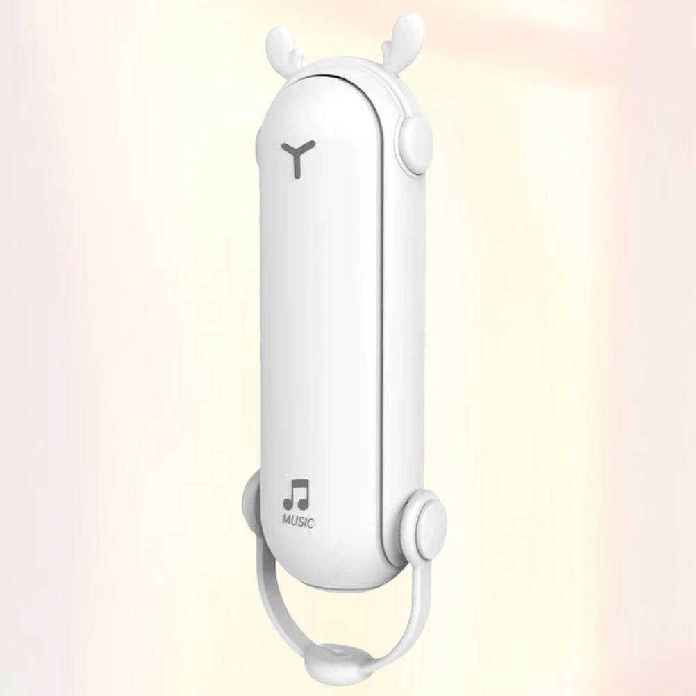 Flashlight Fan Portable Handheld Fan Summer Cooling Fan Home Office School Folding Fan USB Charging Mini Fan (White)