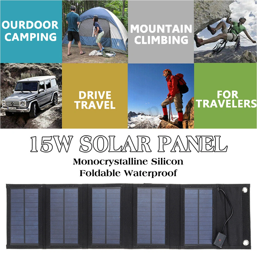 1 Set Solar Panel Charger 15W 6V DC Solar Charger Foldable Solar Panels Charger
