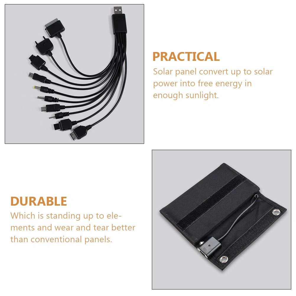 1 Set Solar Panel Charger 15W 6V DC Solar Charger Foldable Solar Panels Charger
