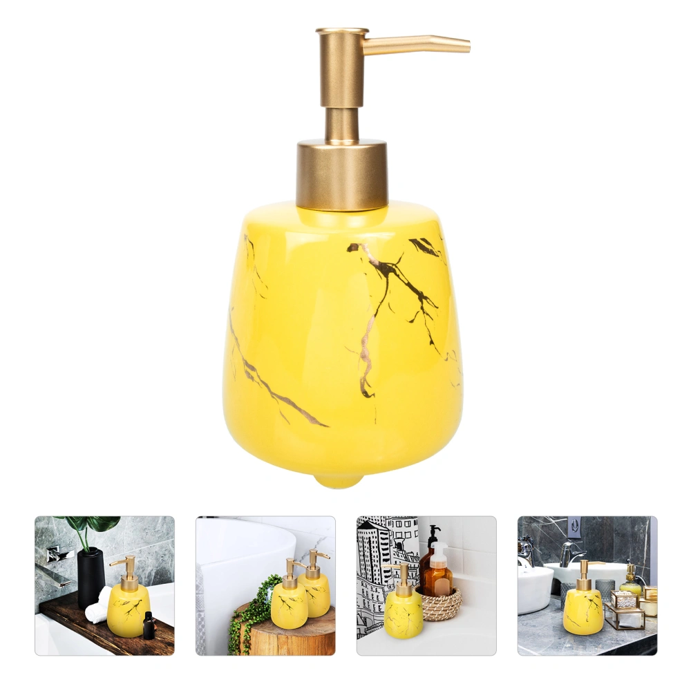 Pump Type Bottle Simple Ceramic Storage Bottle Shampoo Shower Gel Bottle