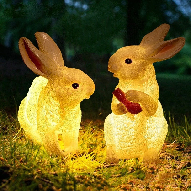 Solar Led Luminous Rabbit Lamp Outdoor Waterproof