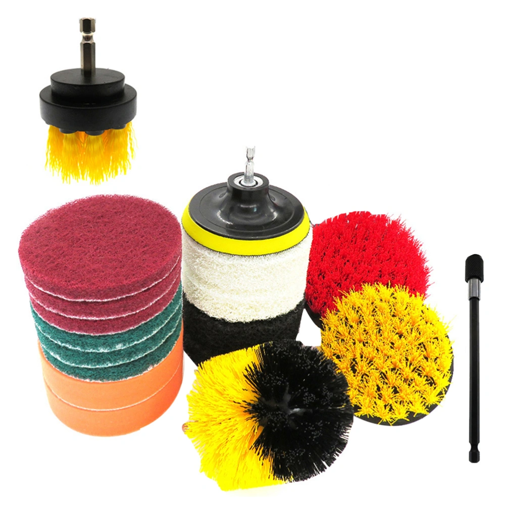 18pcs Electric Cleaning Drill Brush Attachments Set Scrubber Brush for Grout Tiles Sinks Bathtub Cleaning