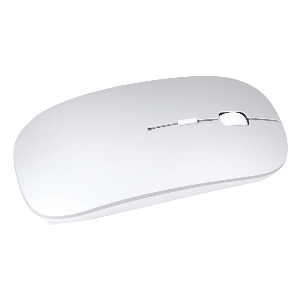 Rechargeable Wireless Mouse Ergonomic Mouse Portable Computer Mouse for Home Office School (Silver)